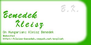 benedek kleisz business card